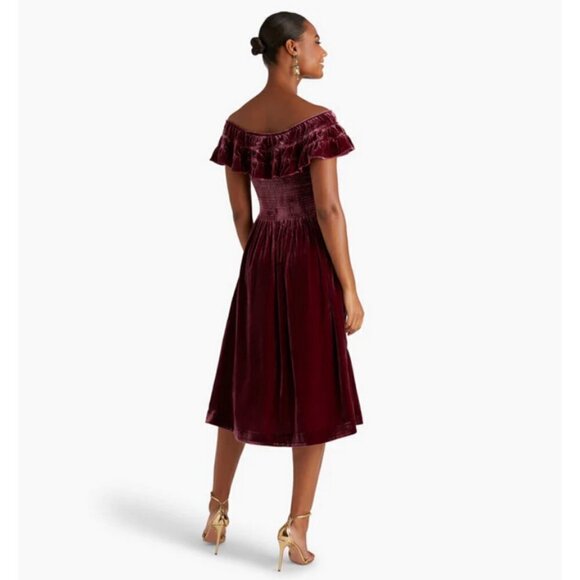 💕HILL HOUSE💕 The Akilah Nap Dress ~ Burgundy Velvet Small S NWT - Picture 3 of 15